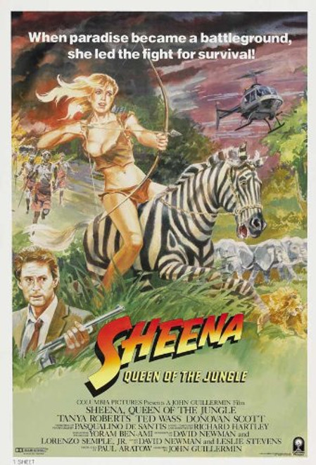 Pop Culture Graphics Sheena Poster Movie B 27x40 Tanya Roberts Ted Wass Donovan Scott
