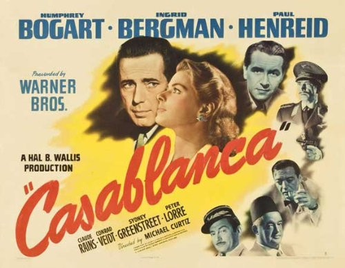 Casablanca POSTER Movie _1942_ Style J 27 x 40 Inches _ 69cm x 102cm _Humphrey Bogart__Ingrid Bergman__Paul Henreid__Claude Rains__Peter Lorre__Sydney Greenstreet__Conrad Veidt_