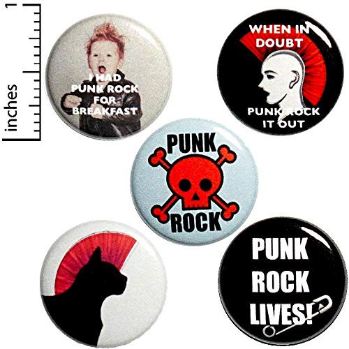 Punk Rock Buttons Backpack Pins 5 Pack 1 Inch P4_3