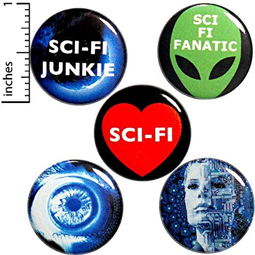 Sci_Fi 5 Pack Buttons Backpack Pins 1 Inch P12_3