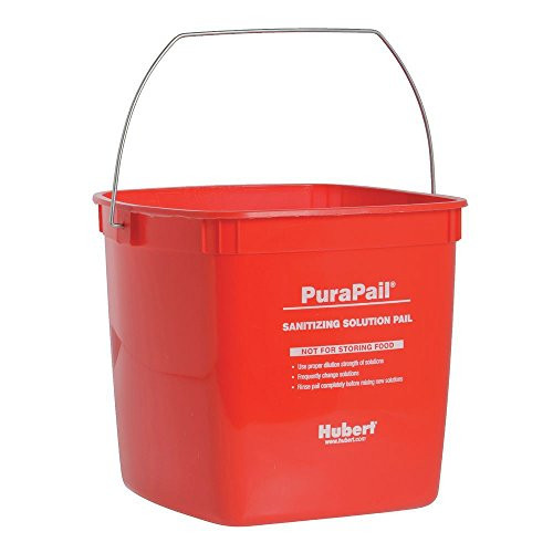 HUBERT 6 qt Sanitizing Utility Bucket Red Plastic _ 8 inch L x 8 inch W x 7 1 2 inch H