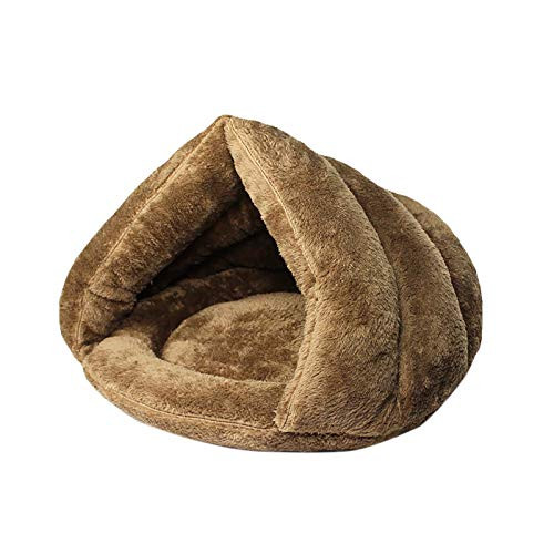 Cuddle Cave Bed for Cats  and  Small Dogs_ Covered Cat Calming Bed_ Pet Cave House for Puppies_ Kittens_ Indoor Cat Bed Cave_ Pet House Tent_ Self_Warming Hut Cat Bed_B_