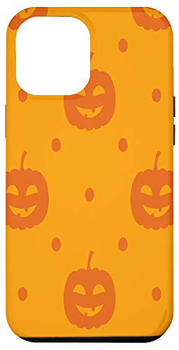 iPhone 12 Pro Max Orange Pumpkin Jack O Lantern Repeating Pattern Halloween Case