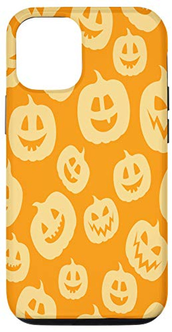 iPhone 12 12 Pro Funny Cute Pumpkin Jack O Lantern Pattern Halloween Themed Case