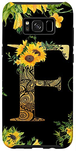 Galaxy S8 Plus  Sunflower Letter F Monogrammed Initial Case
