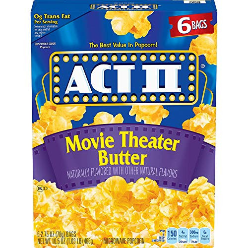 Act II Popcorn_ Movie Theater Butter_ Naturally Flavored_ 2.75 Ounce Bags_ 6_Count _3 Pack_