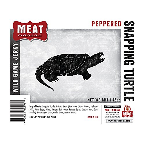 Meat Maniac Exotic Game Beef Jerky _Peppered Snapping Turtle Jerky 1.75oz_