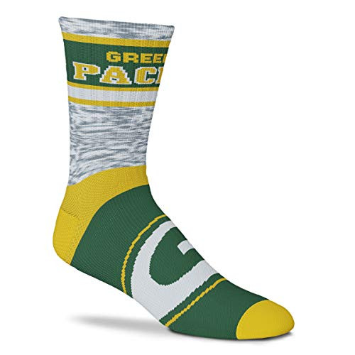 For Bare Feet Green Bay Packers Double Deuce Gray Knit Socks _Medium 5_10_