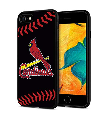 Designed for iPhone SE 2020 Case iPhone 8 iPhone 7 Case_ Soft TPU Baseball Game Sports Shock_Absorbing Non_Slip Protective Phone Case Cover for 2020 8 7 Black_ML14_26