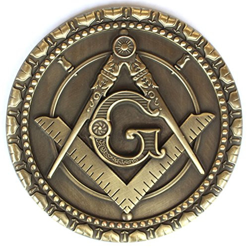 Masonic Square  and  Compass with G 3D Antique Bronze Brass Auto Emblem Car decal 3 inch  ¡