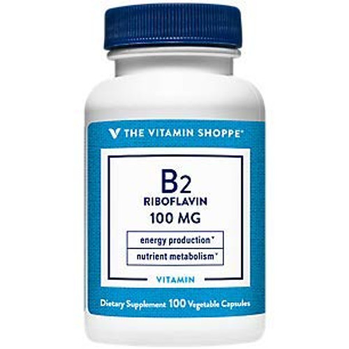 Vitamin B2 _Riboflavin_ 100mg Energy Production Nutrient Metabolism Support Supplement_ Essential B Vitamin Once Daily_ Gluten Free _100 Capsules_ by The Vitamin Shoppe Vitamin B2 _Riboflavin_ 100mg Energy Production Nutrient Metabolism Support Supplement_ Essential B Vitamin Once Daily_ Gluten Free _100 Capsules_ by The Vitamin Shoppe