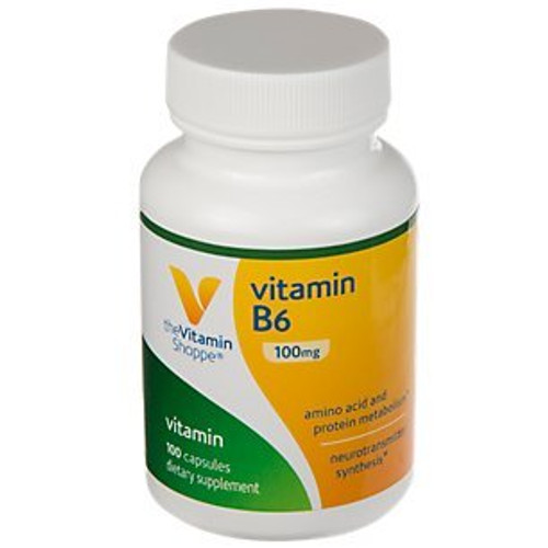 B6 100MG _100 Capsules_ by The Vitamin Shoppe B6 100MG _100 Capsules_ by The Vitamin Shoppe