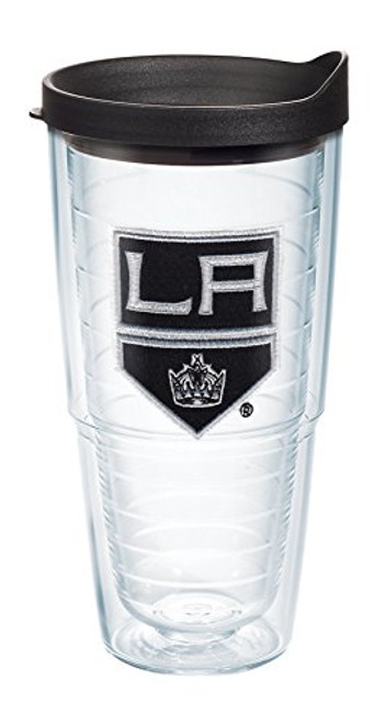 Tervis 1059948 NHL Los Angeles Kings Primary Logo Tumbler with Emblem and Black Lid 24oz, Clear