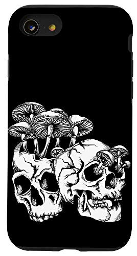 iPhone SE _2020_   7   8 Skull Goth Gothic Occult Emo Satanic Mushroom Skeleton Gift Case