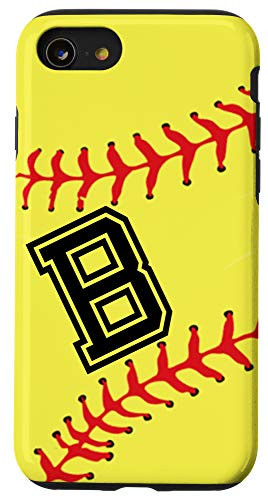iPhone SE _2020_   7   8 Softball Player Initial B Letter Monogramm Gadget Gift Case