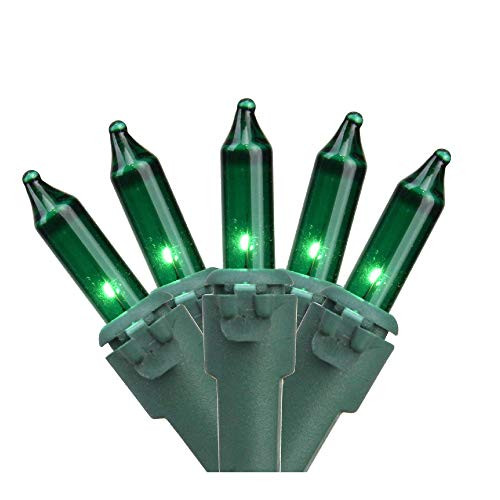 Bethlehem Lighting 50_Count Green Perm_O_Snap Mini Christmas Light Set_ 25.25ft Green Wire