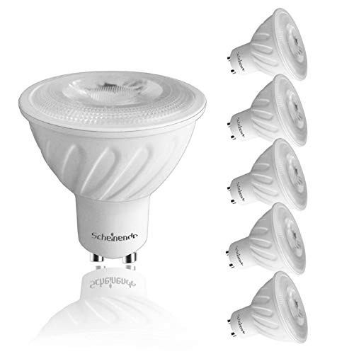 Scheinenda GU10 LED Bulbs, 7w(60w Equivalent), 2700K Warm White, 550Lm Dimmable COB LED Light, 40o Beam Angle, Spotlight Bulb GU10 Base, Recessed Lighting, 6 Pack