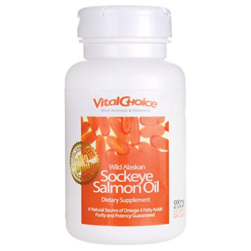 Vital Choice Wild Alaskan Sockeye Salmon Oil, Omega-3, 1000mg, 90-Count