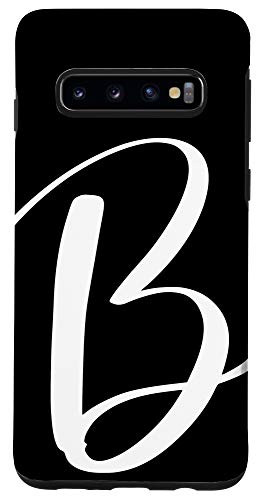 Galaxy S10 Black  and  White Personalized Phone Cases with Letter B_Initial Case