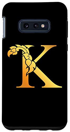Galaxy S10e Golden Letter K Initial Monogram Personalized Gift Case