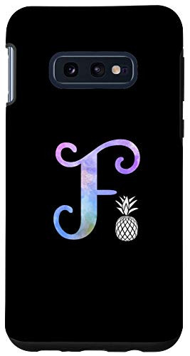 Galaxy S10e Letter F watercolor pineapple monogram_ initial F Case