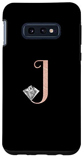 Galaxy S10e Letter J rose pink phone case_ initial J black for girls Case