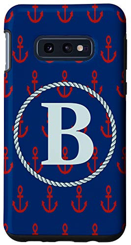 Galaxy S10e Name Initial Letter B Monogram Red Anchor Graphic Pattern Case