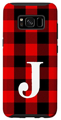 Galaxy S8 Buffalo Plaid Personalized Monogram Initial Letter  inch J inch  Case