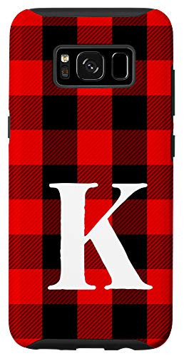Galaxy S8 Buffalo Plaid Personalized Monogram Initial Letter  inch K inch  Case