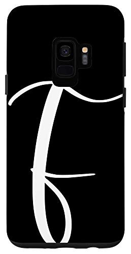 Galaxy S9 Black  and  White Personalized Phone Cases with Letter F_Initial Case