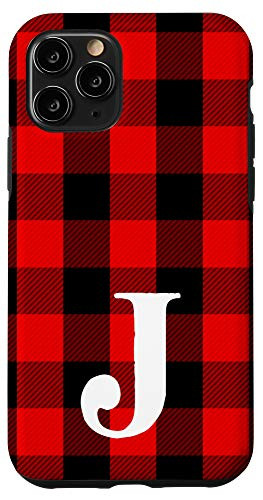 iPhone 11 Pro Buffalo Plaid Personalized Monogram Initial Letter  inch J inch  Case