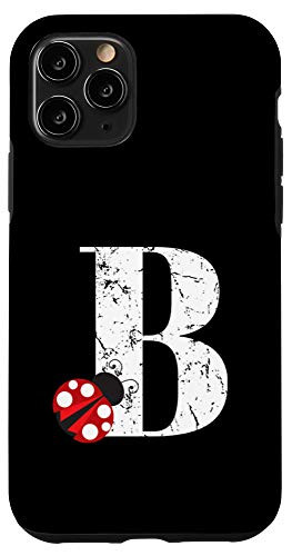 iPhone 11 Pro Ladybug Monogram Name Initial Letter B Case