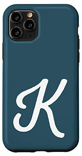 iPhone 11 Pro Matching Initial Letter K Pacific_Blue Alphabet Monogram Case