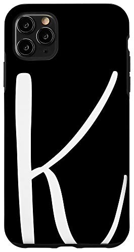 iPhone 11 Pro Max Black  and  White Personalized Phone Cases with Letter K_Initial Case