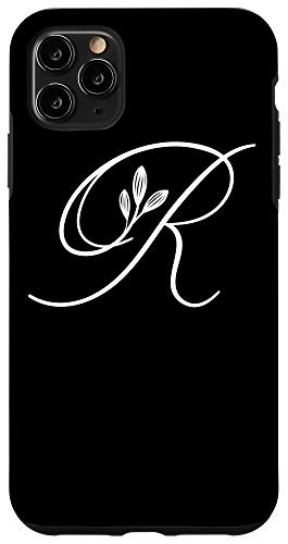 iPhone 11 Pro Max Letter R Monogram Gift Floral Design Flower Font Initial R Case