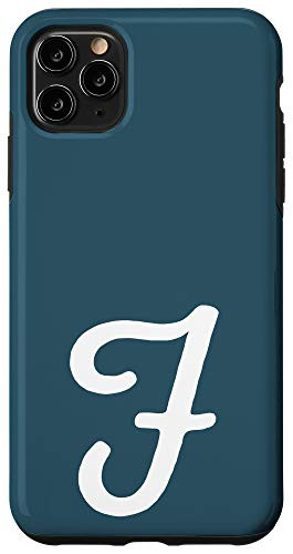 iPhone 11 Pro Max Matching Initial Letter F Pacific_Blue Alphabet Monogram Case