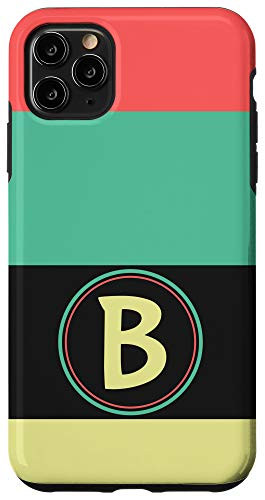 iPhone 11 Pro Max Stripes Pattern Monogram Letter B Case
