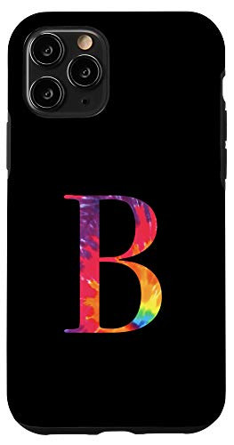 iPhone 11 Pro Tie Dye Pattern Monogram Letter B Name Initial Case