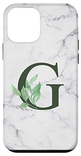 iPhone 12 mini Capital Alphabet Nature Leaves Monogram G Initial Letter Case