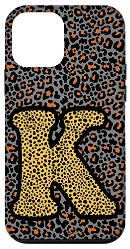 iPhone 12 mini Cool Letter K Initial Name Leopard Cheetah Pattern Print Case