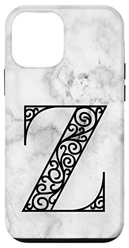 iPhone 12 mini First Name Last Tame Initial Letter B on White Black Design Case