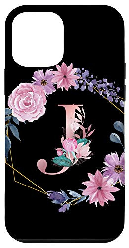 iPhone 12 mini Flower Girls Personalized Floral Capital J Initial Letter Case
