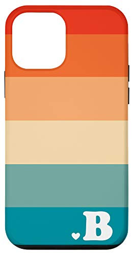 iPhone 12 mini Girls B Initial _ Vintage Colors _ Cute Retro Phone Case