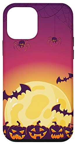 iPhone 12 mini Halloween Spooky Jack O'Lantern Pumpkin Full Moon Spider Bat Case