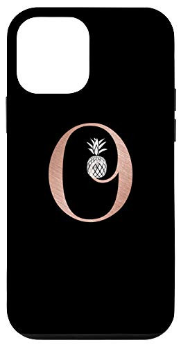 iPhone 12 mini Letter O rose pink monogram phone case pineapple_ initial O Case