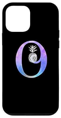 iPhone 12 mini Letter O watercolor pineapple monogram_ initial O Case