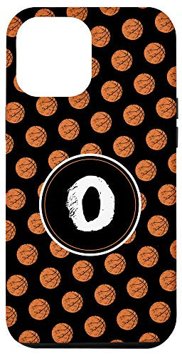 iPhone 12 Pro Max Cute Girls Basketball Monogram Letter O Initial Black Case
