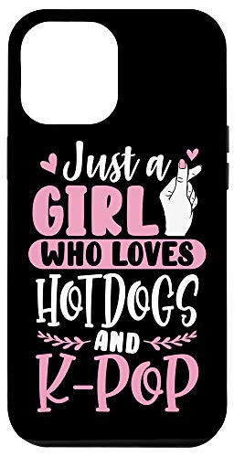 iPhone 12 Pro Max Funny Hotdog Gift Just a Girl Who Loves Hotdogs and K_Pop Case