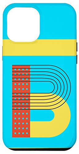 iPhone 12 Pro Max Initial Names Letter B Turquoise Yellow Design by Tighe Case
