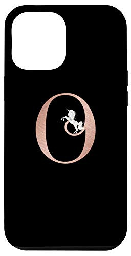 iPhone 12 Pro Max Letter O rose pink_ white unicorn phone case_ initial O Case